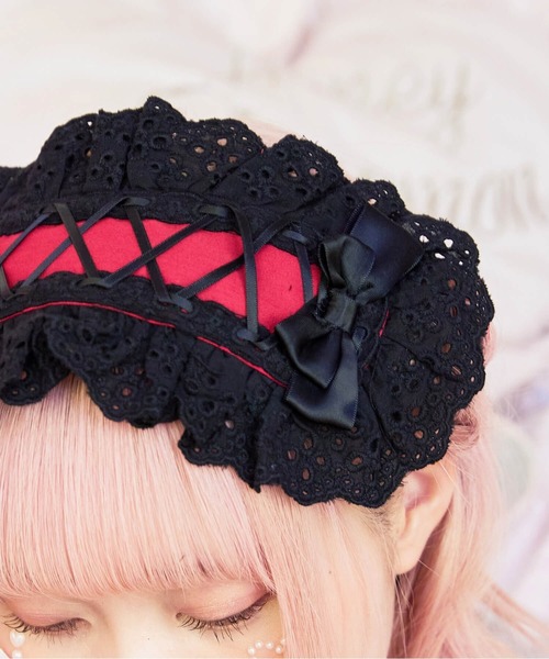 BODYLINE カットレースのレースアップリボンヘッドドレス : ZOZOTOWN