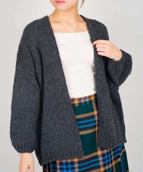 「TRICOTS JEAN MARC」 ニットカーディガン - ベージュ レディース_画像2