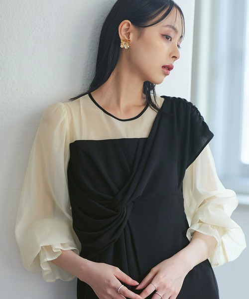 「RUIRUE BOUTIQUE」 キャミソールワンピース LL ブラック レディースの画像