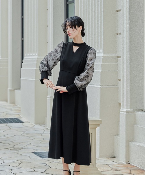 「niana」 長袖ワンピース M ブラック レディース_画像2