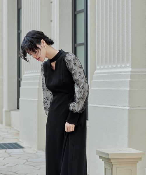 「niana」 長袖ワンピース M ブラック レディース_画像4