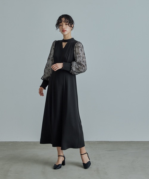 「niana」 長袖ワンピース M ブラック レディース_画像7