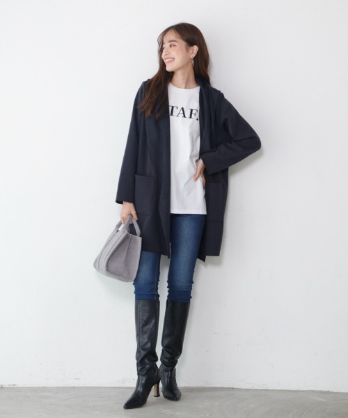 「M.deux」 カーディガン MEDIUM グレイッシュベージュ レディース_画像6