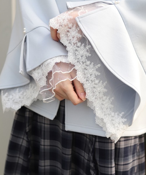 axes femme アクシーズファム レースカーディガン　ポンチョ風　森ガール axes femme レース編み ニットレースカーディガン ポンチョ 森ガール