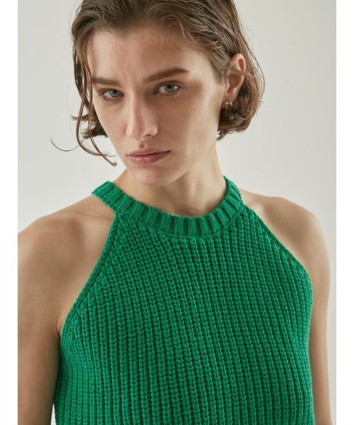 Henon. タンクトップ ノースリーブ アメスリニットタンクトップ