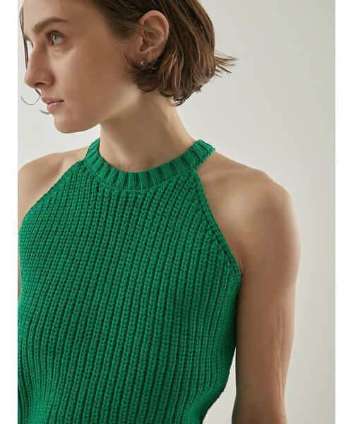 Henon. タンクトップ ノースリーブ アメスリニットタンクトップ