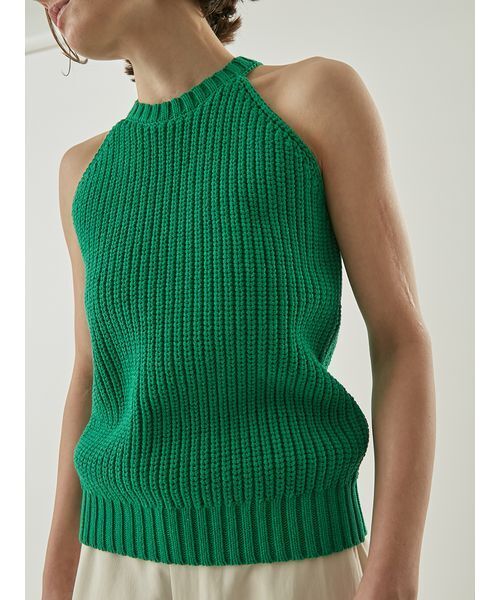 Henon. タンクトップ ノースリーブ アメスリニットタンクトップ
