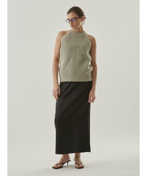 Henon. タンクトップ ノースリーブ アメスリニットタンクトップ