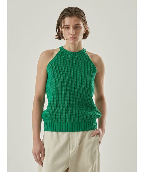 Henon. タンクトップ ノースリーブ アメスリニットタンクトップ
