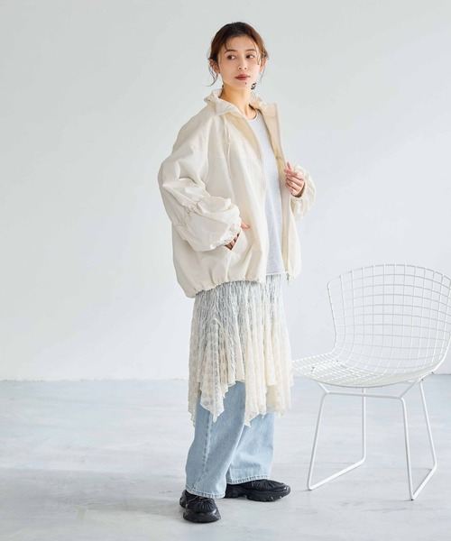 新品未使用　レースブルゾン 再入荷◇PaulineBleu(ポリーヌブロー)【レースシアーダブルZIPブルゾン