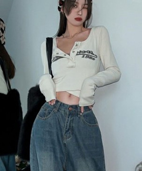 「GLAMOROUS JANE」 長袖カットソー FREE アイボリー レディース_画像4