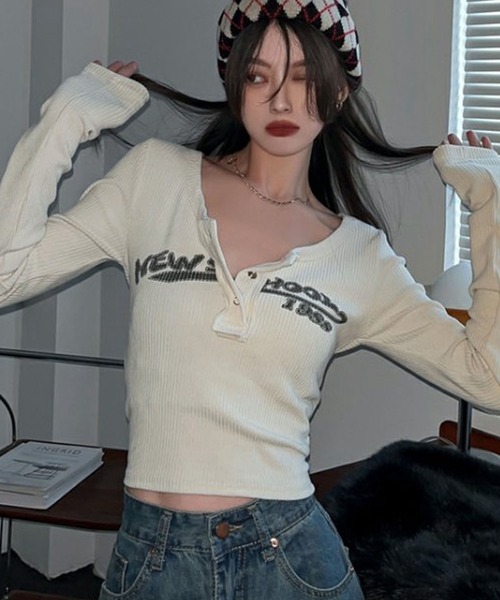 「GLAMOROUS JANE」 長袖カットソー FREE アイボリー レディース_画像9