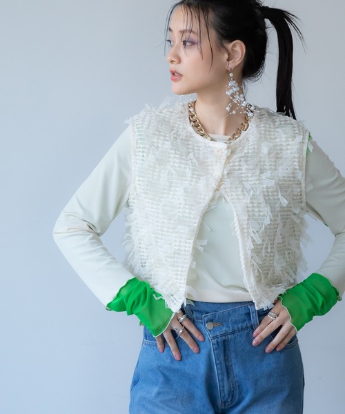 「bohmal」 長袖カットソー FREE ブルー レディース_画像3