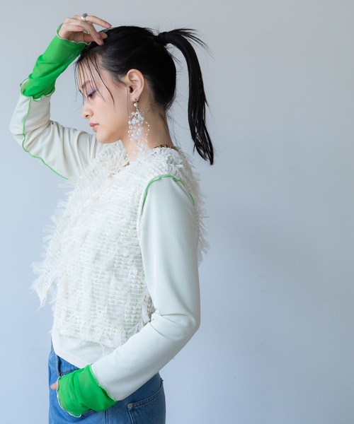 「bohmal」 長袖カットソー FREE ブルー レディース_画像4