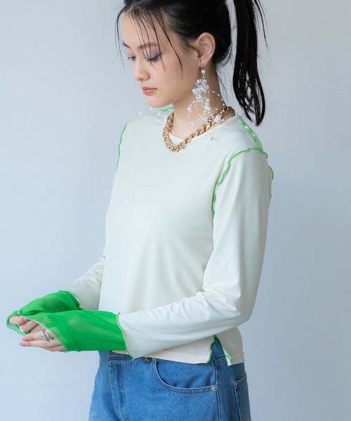 「bohmal」 長袖カットソー FREE ブルー レディース_画像7