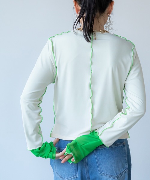 「bohmal」 長袖カットソー FREE ブルー レディース_画像8