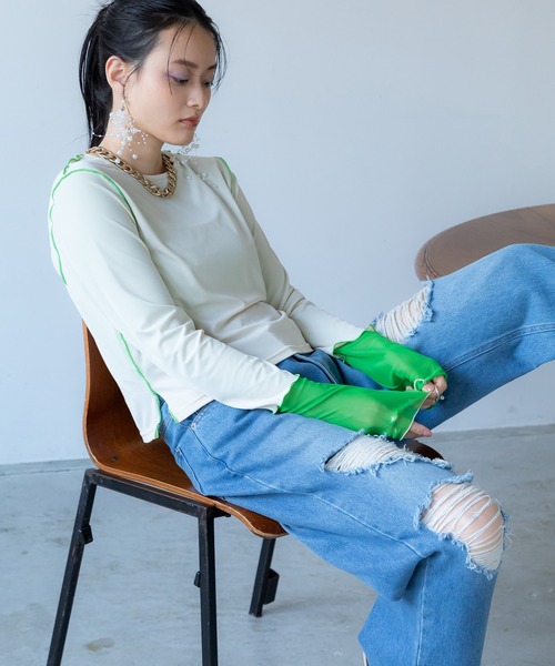 「bohmal」 長袖カットソー FREE ブルー レディース_画像9