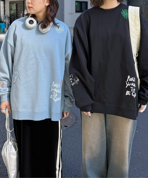 「CPCM」 スウェットカットソー LARGE チャコールグレー メンズ_画像2