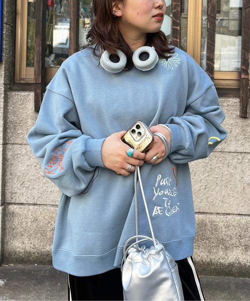 「CPCM」 スウェットカットソー LARGE チャコールグレー メンズ_画像4