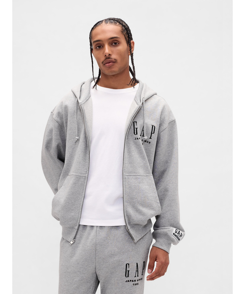 GAP グレー ロゴジップパーカー XL GAP（ギャップ） ジップアップパーカー X-LARGE グレー メンズ