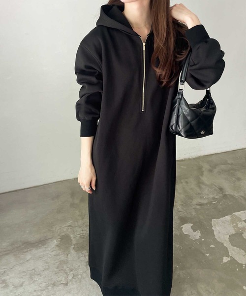 「GeeRA」 長袖ワンピース X-LARGE ブラック レディース_画像3