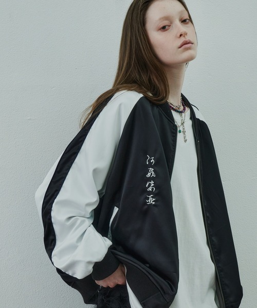 「AIVER」 スカジャン LARGE ブラック メンズ_画像3