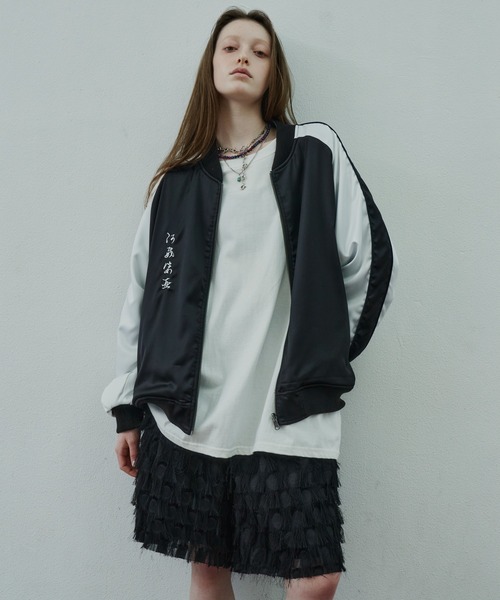 「AIVER」 スカジャン LARGE ブラック メンズ_画像4