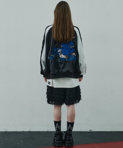 「AIVER」 スカジャン LARGE ブラック メンズ_画像9