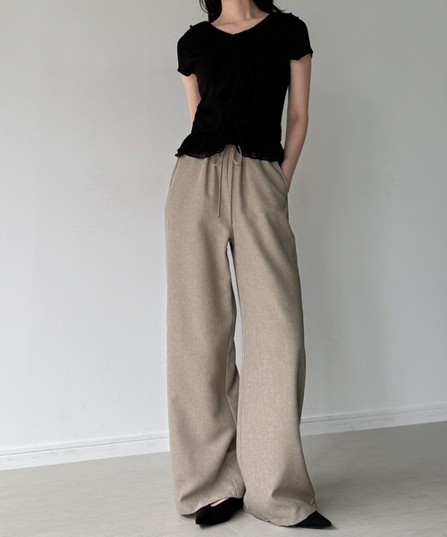 JUNOAH（ジュノア） セットアップ ペプラムデザイントップス＋パンツ