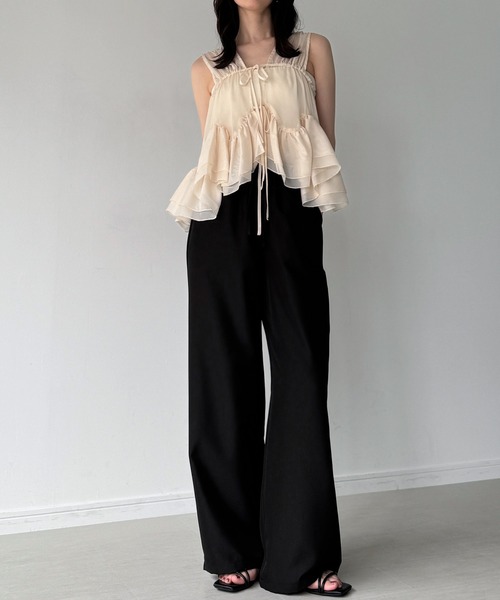JUNOAH（ジュノア） セットアップ ペプラムデザイントップス＋パンツ