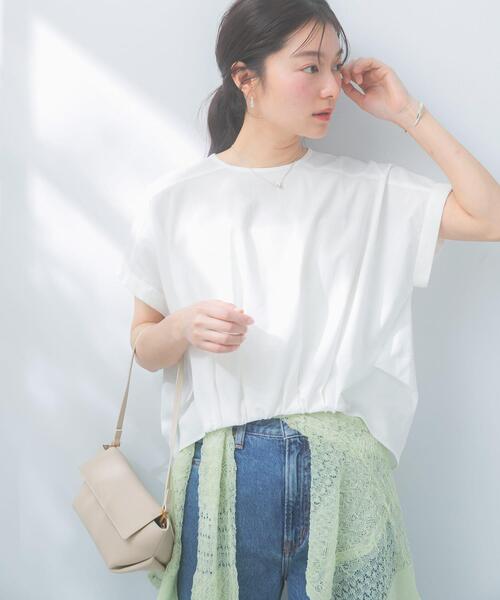リネンシャツ ブラウス シャツ 半袖 リネン混ドルマンプルオーバー