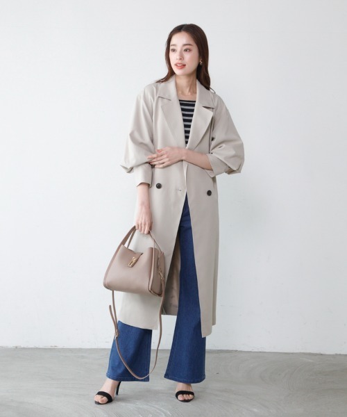 「M.deux」 トレンチコート MEDIUM カーキ レディース_画像5