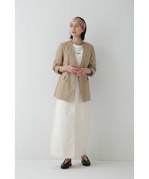 「human woman」 ノーカラージャケット MEDIUM ベージュ レディース_画像9