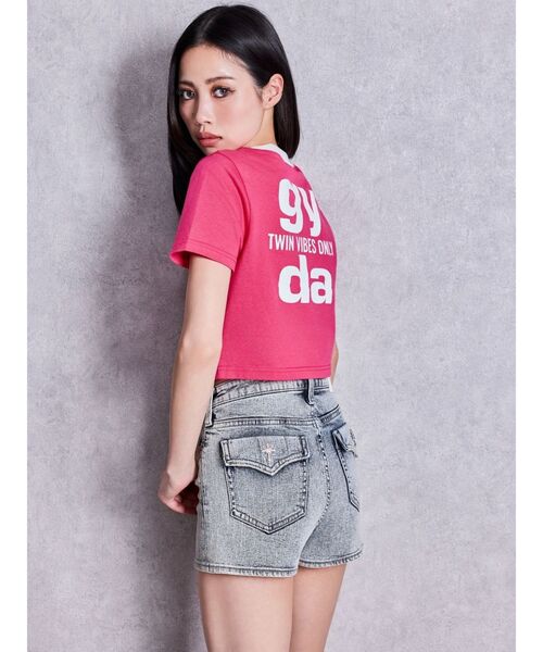 GYDA（ジェイダ） tシャツ 半袖 Square gydaバイカラーショートTシャツ