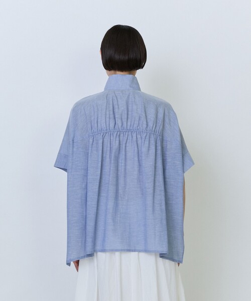 LOISIR リネンシャツ ブラウス シャツ 半袖 エステル綿麻ローン