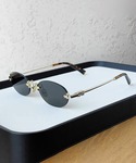 伊達メガネ メガネ 眼鏡 リムレスオーバル型カ...の詳細画像2