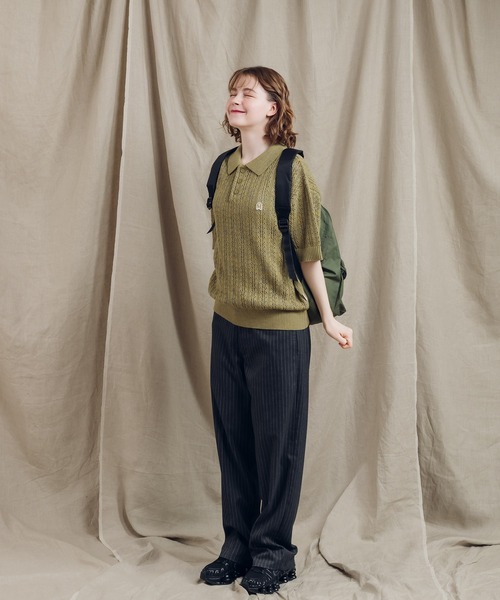 「MUHET」 半袖ニット MEDIUM ボルドー レディース_画像2