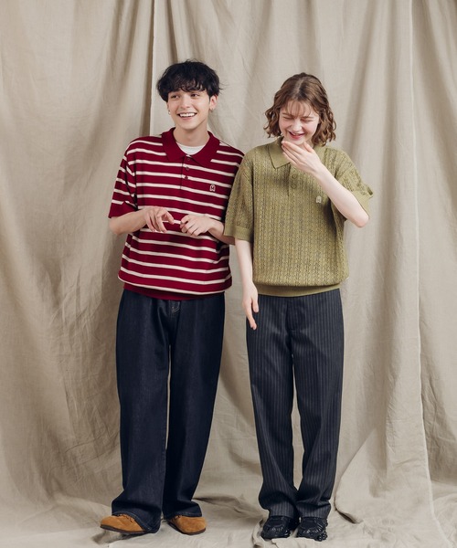 「MUHET」 半袖ニット MEDIUM ボルドー レディース_画像8