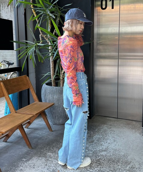 「HELLO.SANFRANCISCO」 長袖カットソー FREE オレンジ レディース_画像8