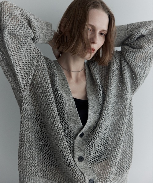 「remer」 ニットカーディガン SMALL グレー メンズ_画像4