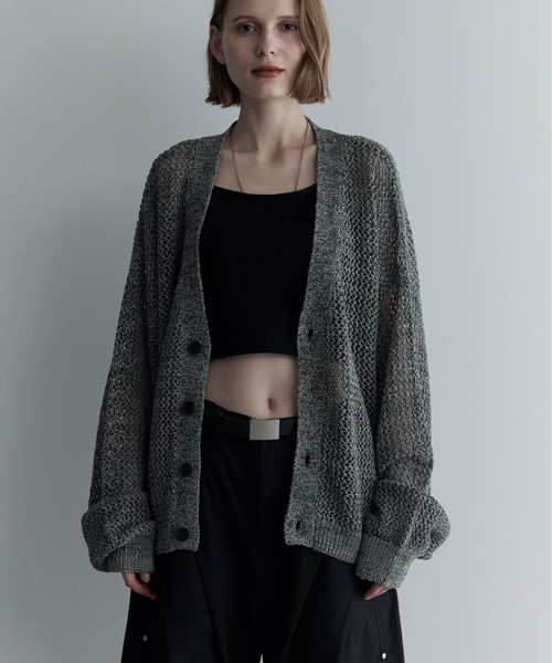 「remer」 ニットカーディガン SMALL グレー メンズ_画像9