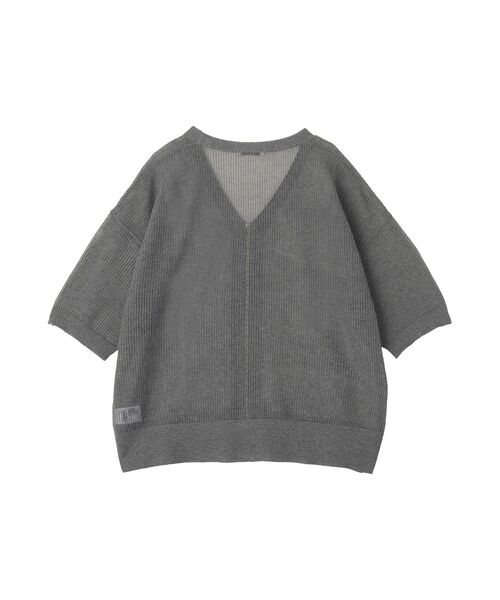 Green Parks（グリーンパークス） カーディガン 半袖 メッシュ5分袖ZIP