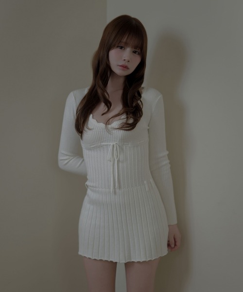 M DOLLY ワンピース Knit tilly mini dress / ニットティリーミニ
