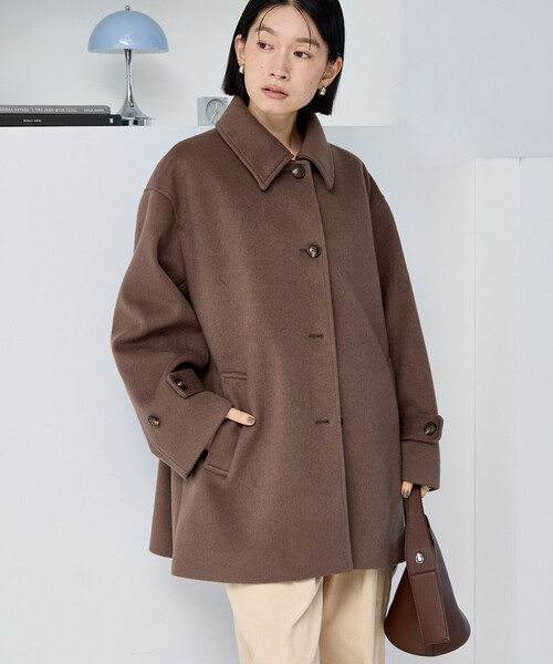 FREAK'S STORE ビーバーステンカラーショートコート/ブラウン FREAK'S STORE（フリークスストア） ステンカラーコート コート