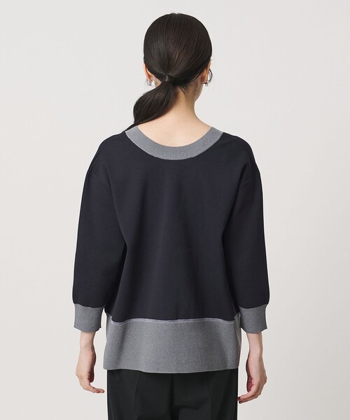 UNITED ARROWS 長袖 ニット カーディガン 異素材切替 UNITED ARROWS（ユナイテッドアローズ） カーディガン 8分袖 ミニマル