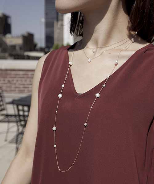anq.（アンク） ネックレス 「anq.」K14GF・パールロングネックレス