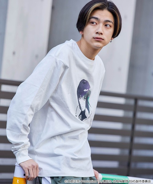 tシャツ Tシャツ メンズ 攻殻機動隊 別注 プリントL/S オーバーサイズカットソー｜zozo｜02