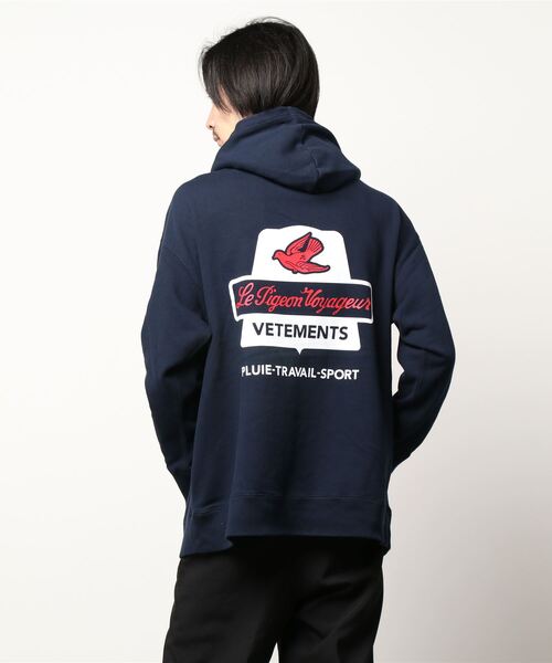 パーカー 「Le Pigeon Voyageur」バックプリントフーディ スウェットパーカー レディース メンズ