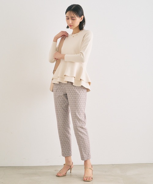ANAYI - アナイ レーヨンナイロンフレアフリルプルオーバー ニット カットソー ANAYI（アナイ）の「レーヨンナイロンフレアフリル プルオーバー