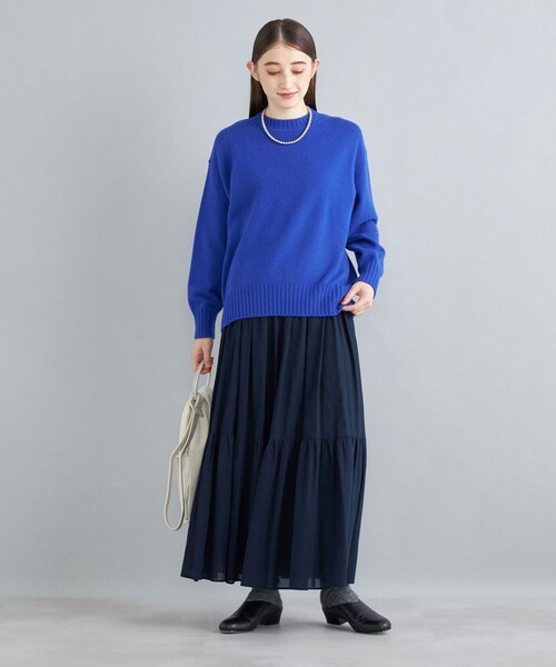 まとめ買い大幅値下げ♡ 　訳ありトップスS とネイビースカートS SHIPS（シップス） ロング スカート 「手洗い可能」綿ドビー